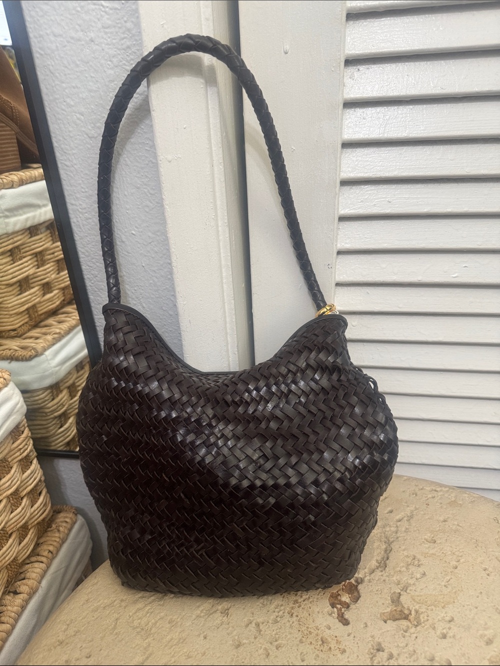 Madewell Woven Leather Shoulder Bag - Brown